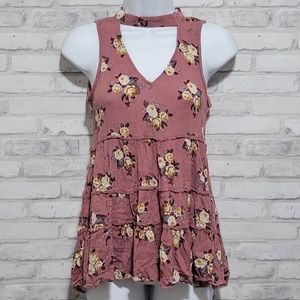 American Eagle Sleeveless Floral Blouse